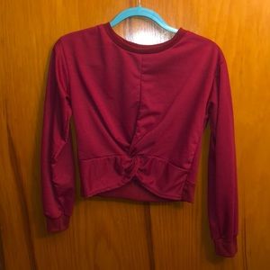 Red scrunch sweater top